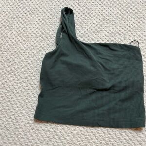 Lululemon Athletica Dark Green One-Shoulder Top